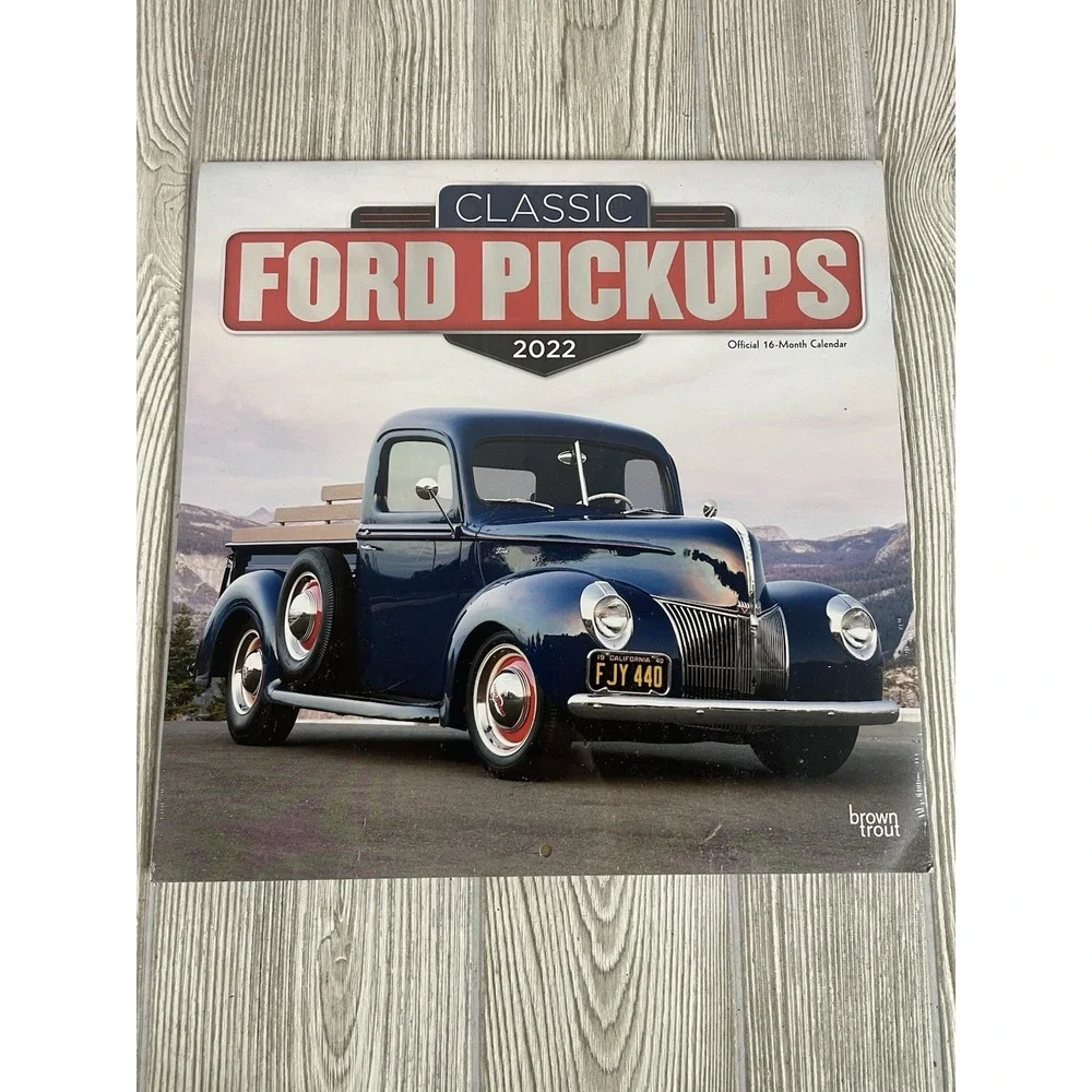BrownTrout 2022 Classic Ford Pickups 16 Month Wall Calendar Vintage Trucks New